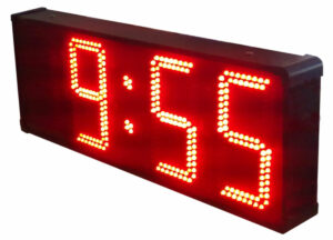 reloj temperatura led electrónico termómetro fachada banderola exterior estanco luminosidad display calendario digital